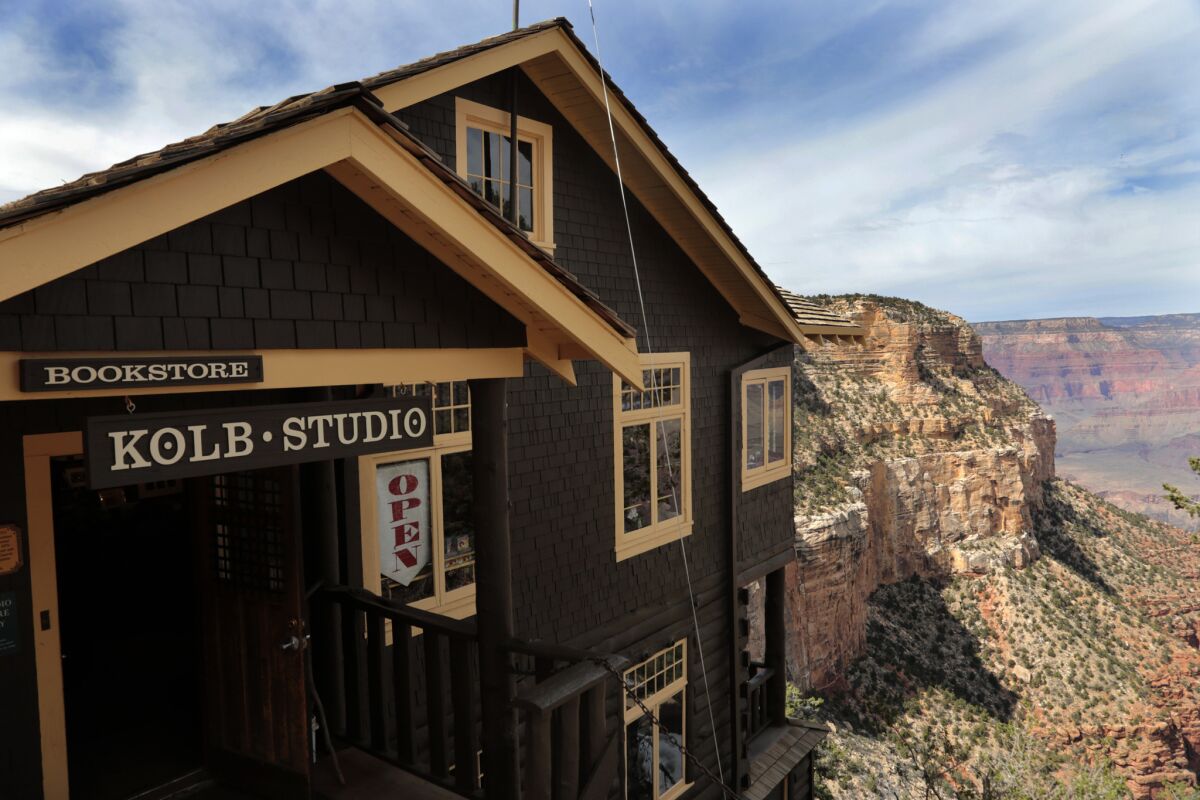 The Kolb Studio is still perched on the South Rim of the Grand Canyon, where the Kolb brothers photographed mule riders and canyon life for 75 years.