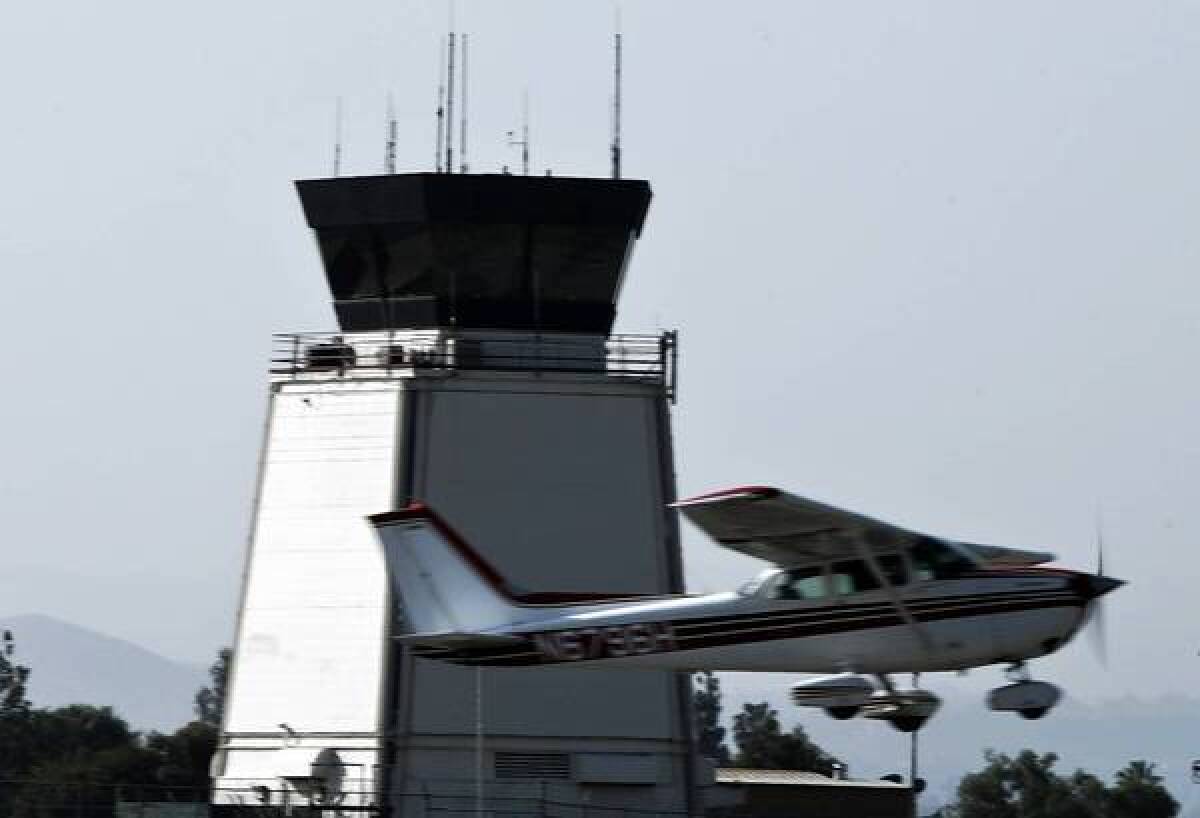 The FAA says it doesn't know whether budget cuts will force it to close air-traffic control towers at smaller airports, including this one at Riverside Municipal Airport.