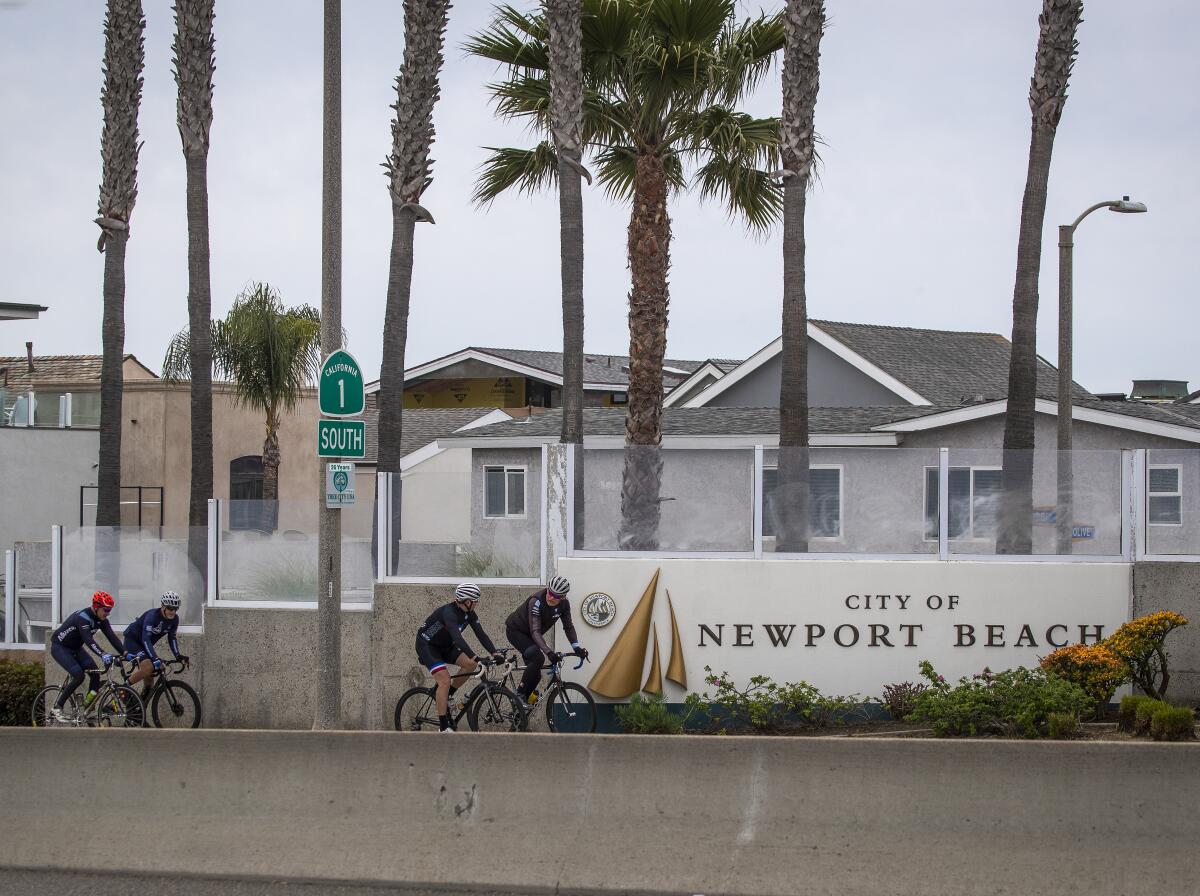 Cyclists have the street to themselves in Newport Beach