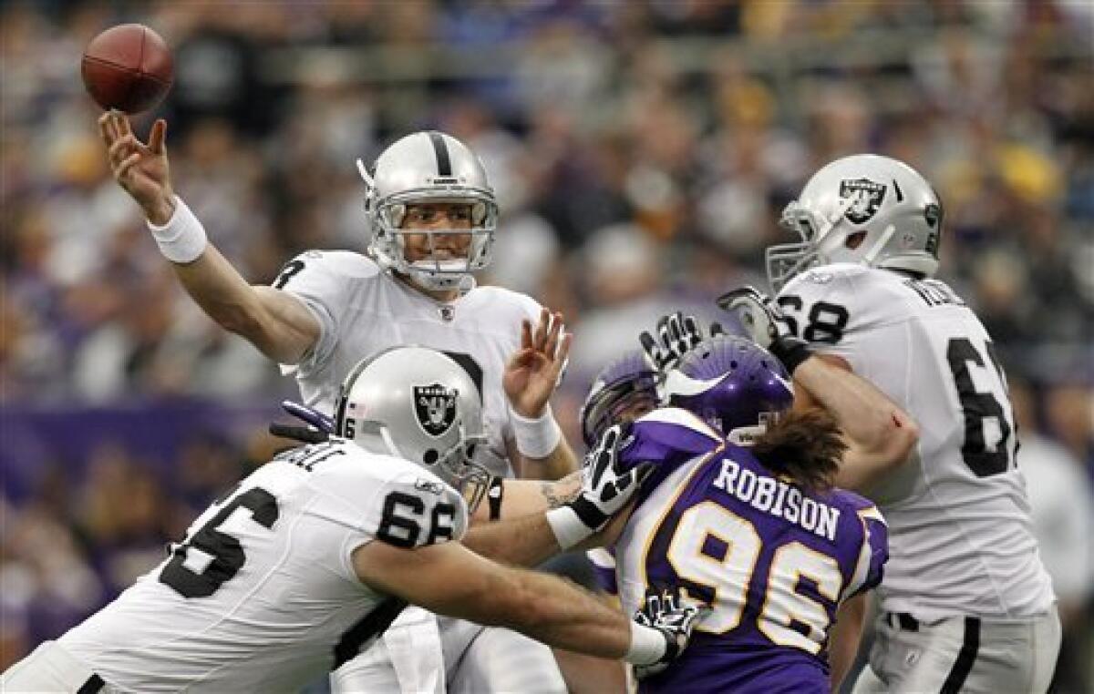 Palmer, Raiders hold on to beat Vikings, 27-21 - The San Diego