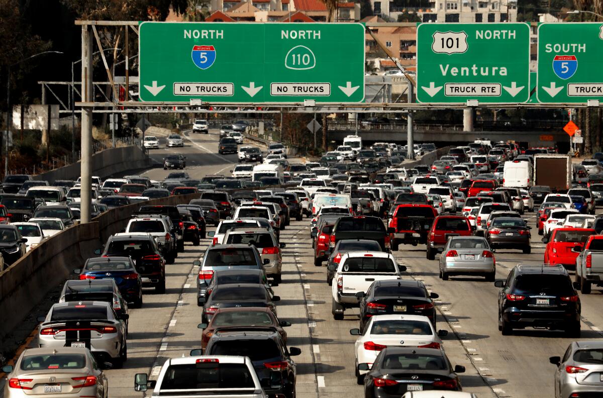 Traffic has returned to pre-pandemic levels in Los Angeles. 