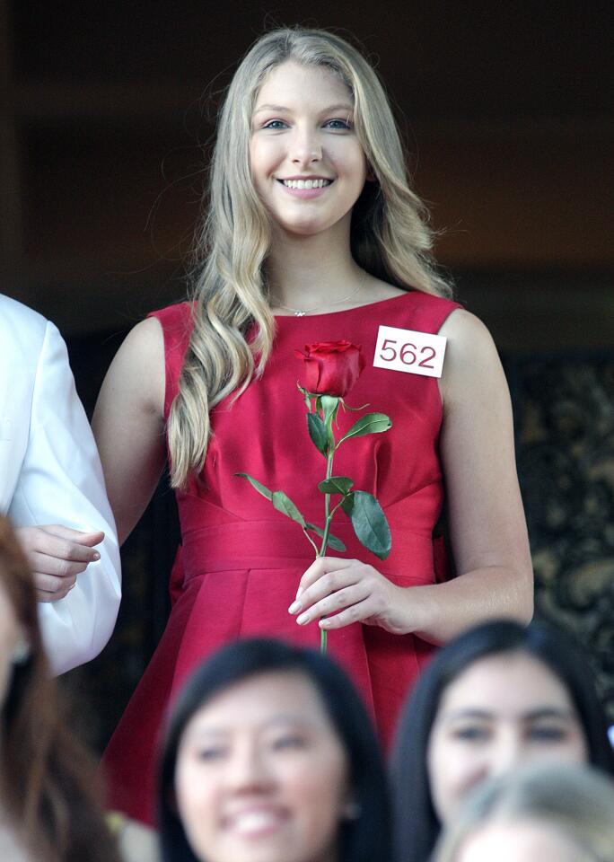 Finalist Erika Winter, of Flintridge Prep, is introduced at the announcement of the 2016 Tournament of Roses Royal Court at the Tournament House in Pasadena on Monday, Oct. 5, 2015. Winter was selected to the 2016 Royal Court.