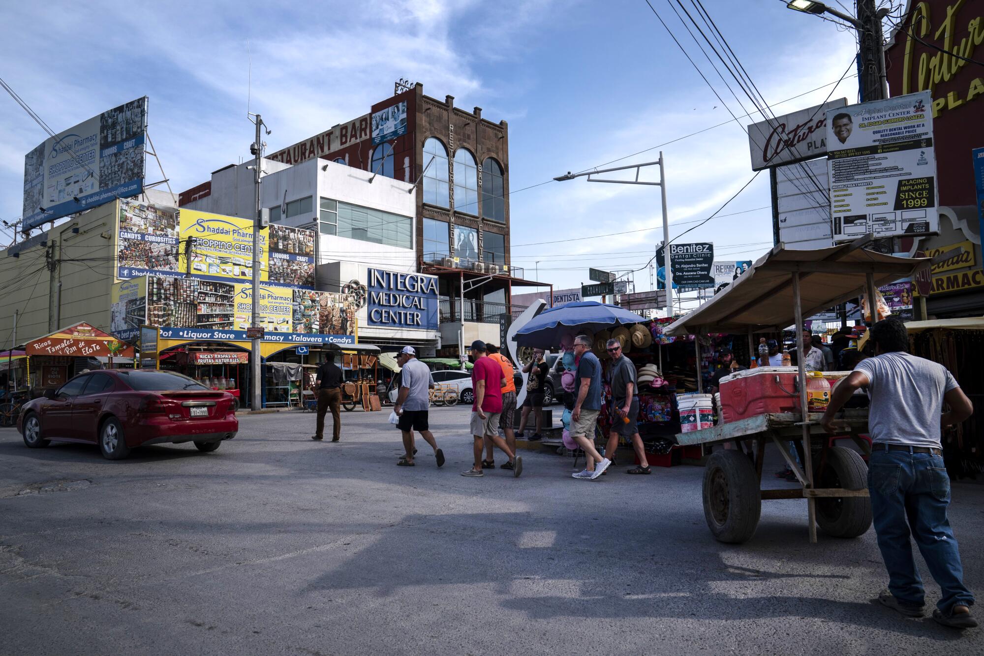 Tourists in Nuevo Progreso, Mexico