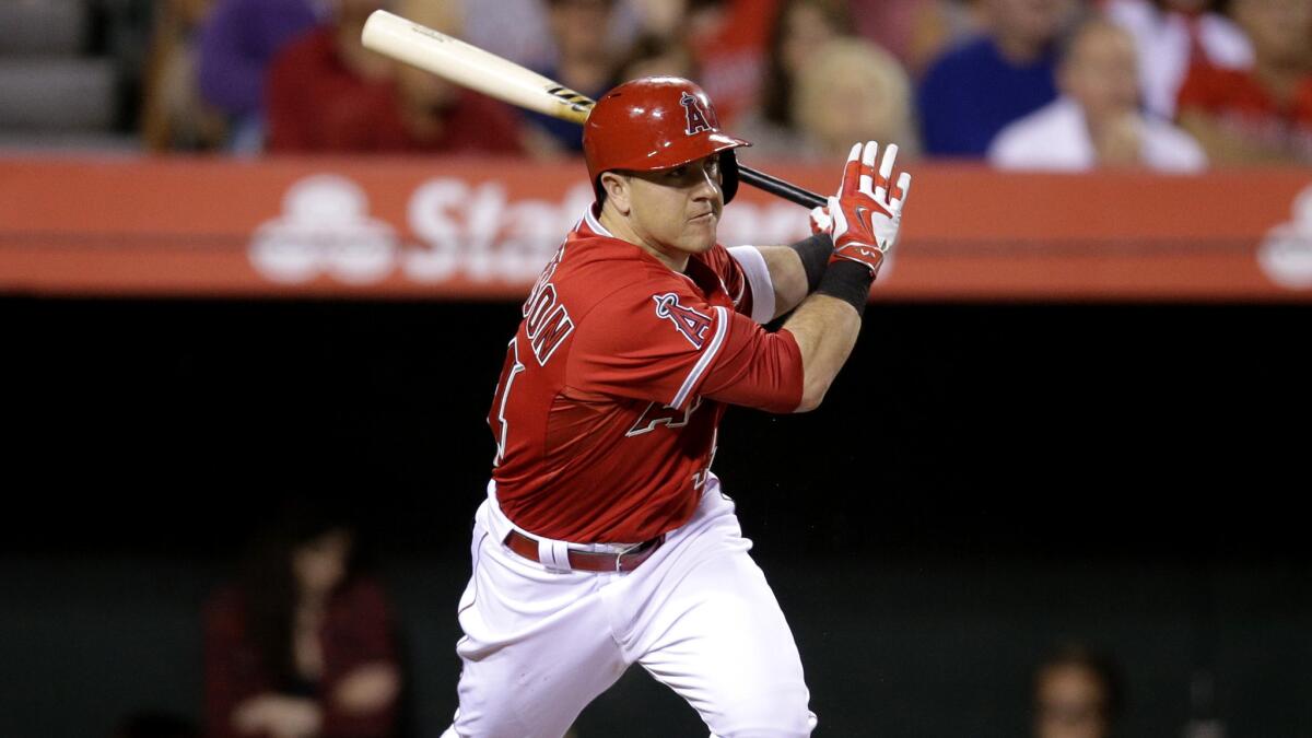 Angels outfielder Daniel Robertson will bat leadoff against the Mariners on Saturday night.