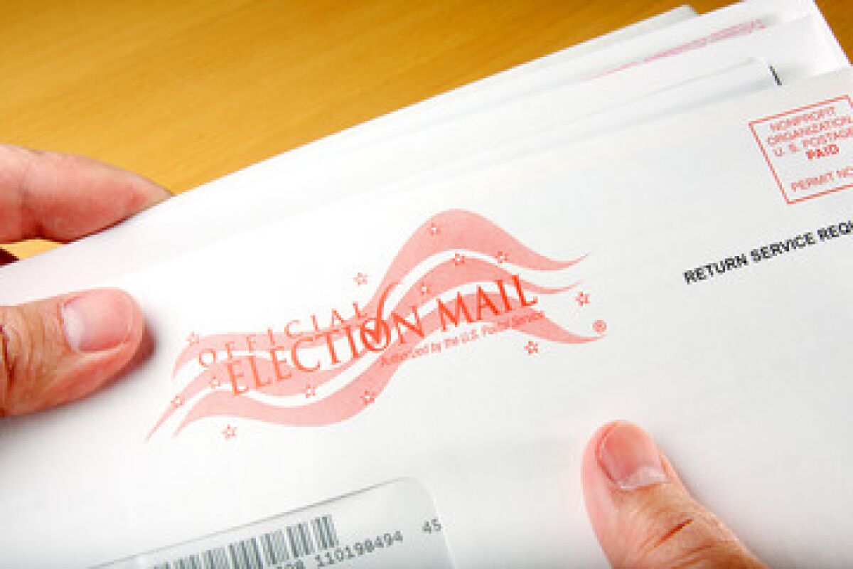Stock photo of a mail-in ballot