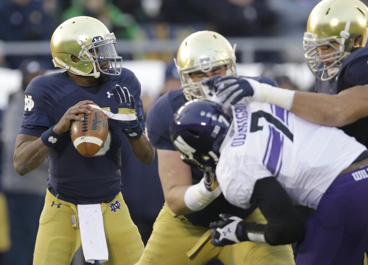 Notre Dame quarterback Everett Golson has passed for 3,280 yards with 29 touchdowns and had 13 passes intercepted.