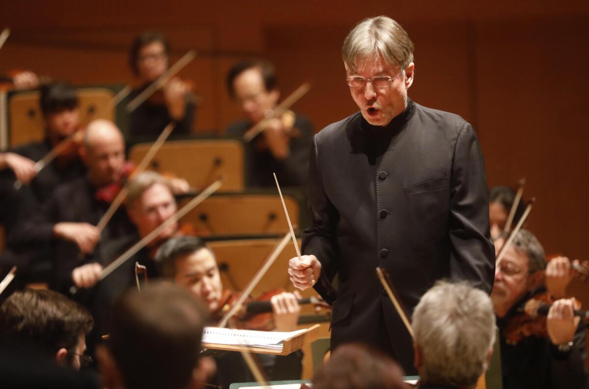 Esa-Pekka Salonen conducting the L.A. Phil in Hindemith’s "Rag Time" on Friday.