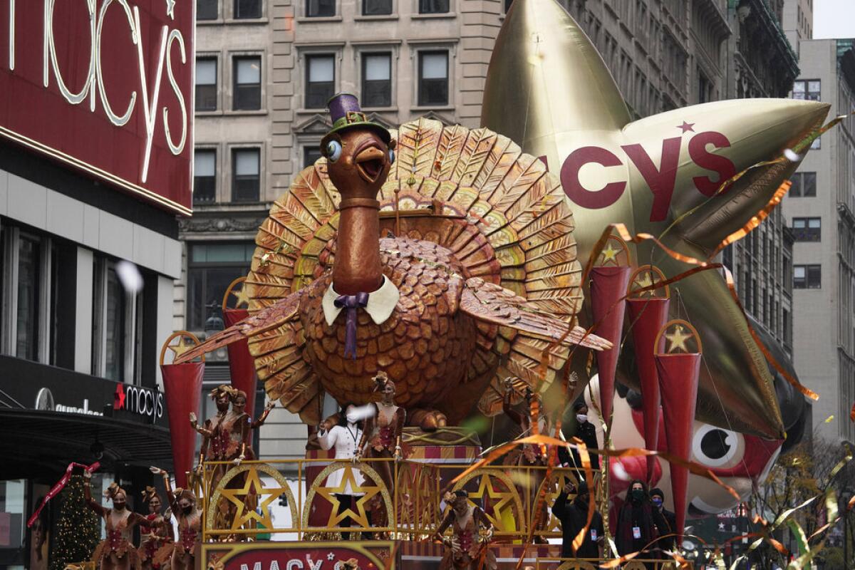 Tom Turkey float in "The Thanksgiving Day Parade."