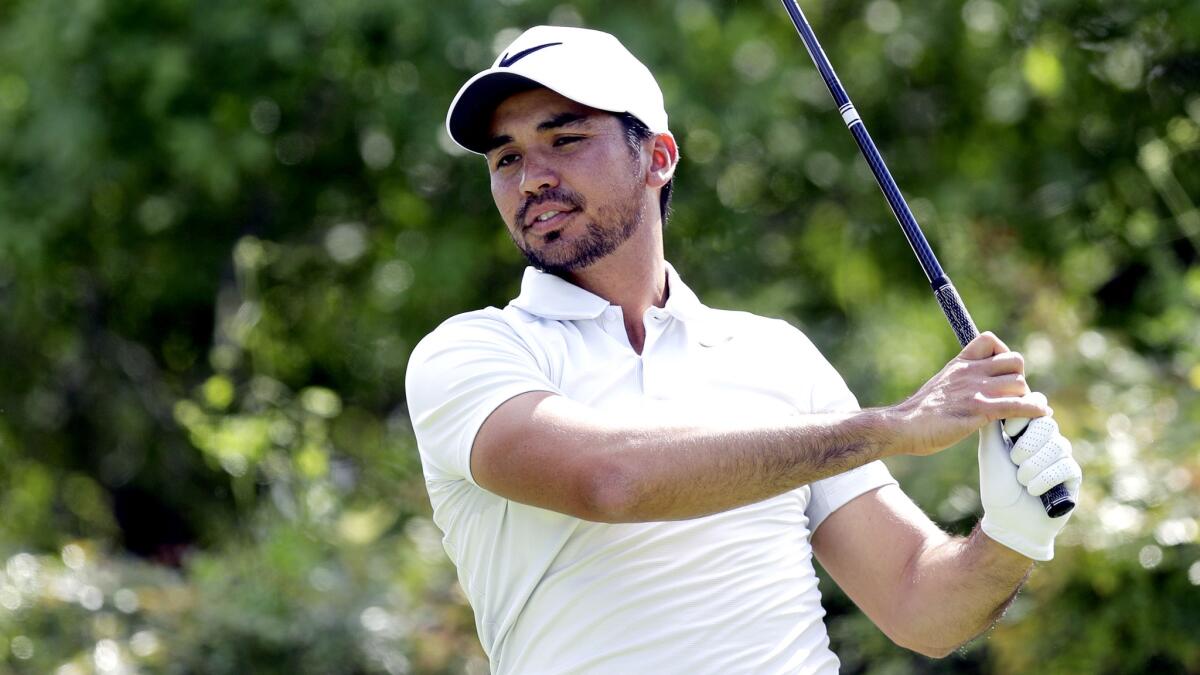Jason Day watches his tee shot on the sixth hole during round-robin play at the Dell Technologies Match Play golf tournament at Austin County Club on Wednesday.