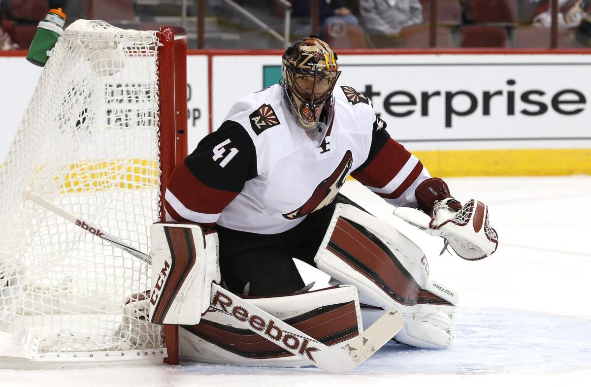 Coyotes goalie Mike Smith is likely to get the start in net against the Kings on Tuesday.