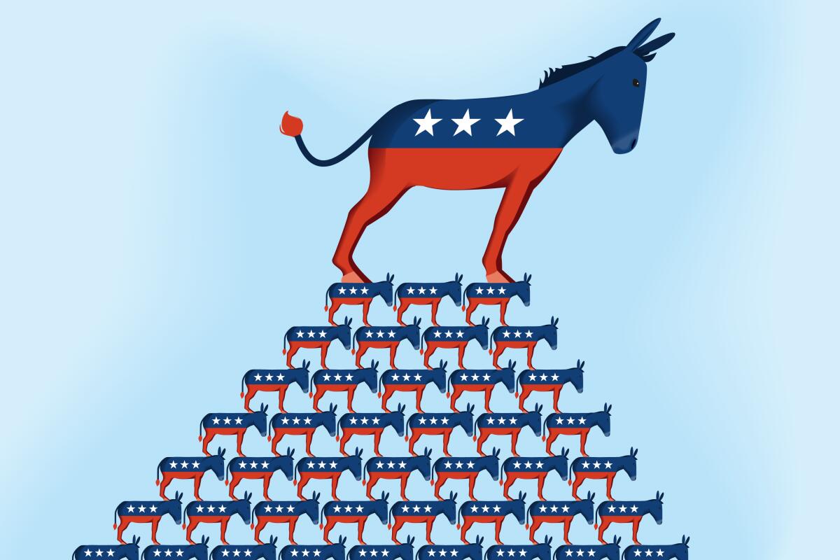 Art for Beating Trump editorial series —Day Four — soul of Dem party. (John W. Tomac / For The Times)