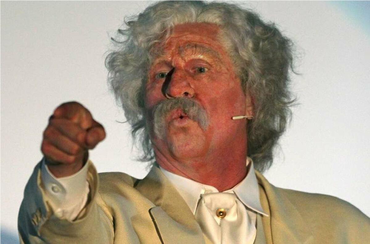 Val Kilmer as Mark Twain in his stage show that will have a short tour starting April.