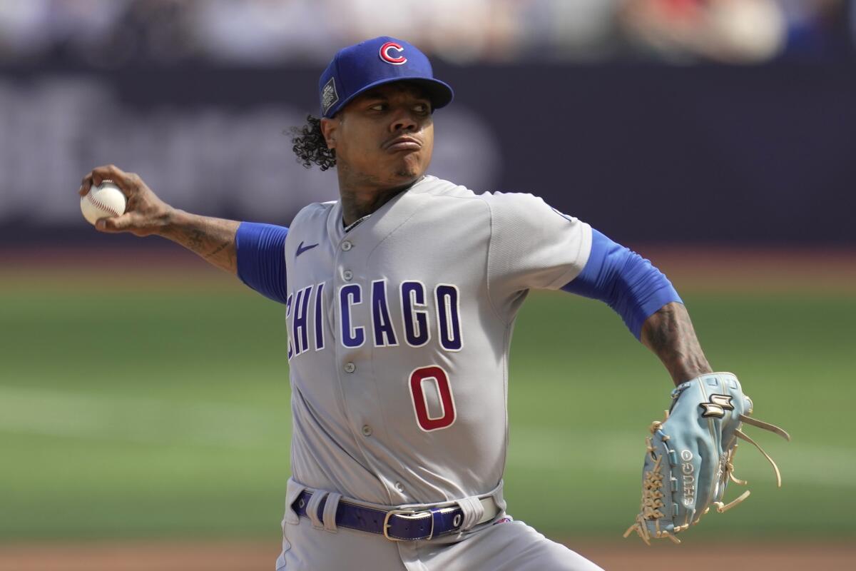 Cubs starter Marcus Stroman leaves London game with blister on