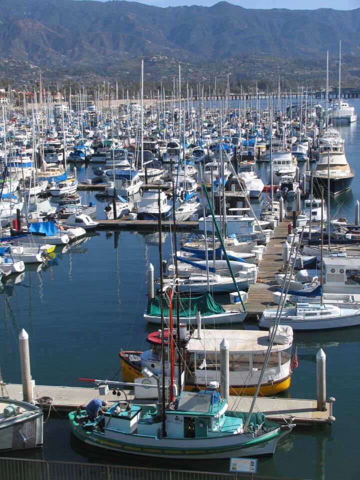 Santa Barbara Harbor, near Los Banos del Mar, is a popular destination.