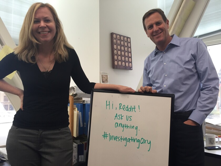 Reporter Harriet Ryan and editor Matt Lait get ready to answer questions on Reddit.