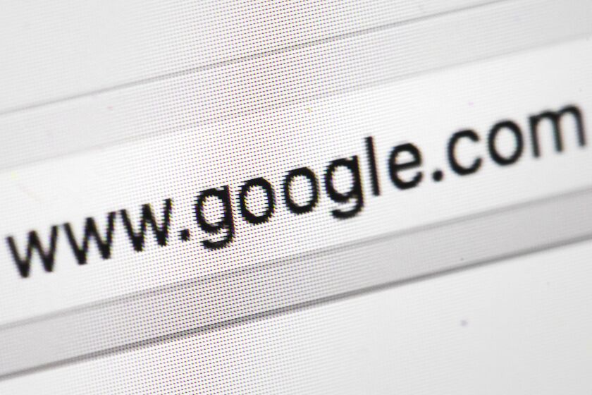 Google's web address, is displayed on a screen in Philadelphia, April 26, 2017. Google has discontinued its Google Translate services in mainland China, removing one of the company’s few remaining services that it offered to consumers in a country where most Western social media platforms are blocked. (AP Photo/Matt Rourke, File)