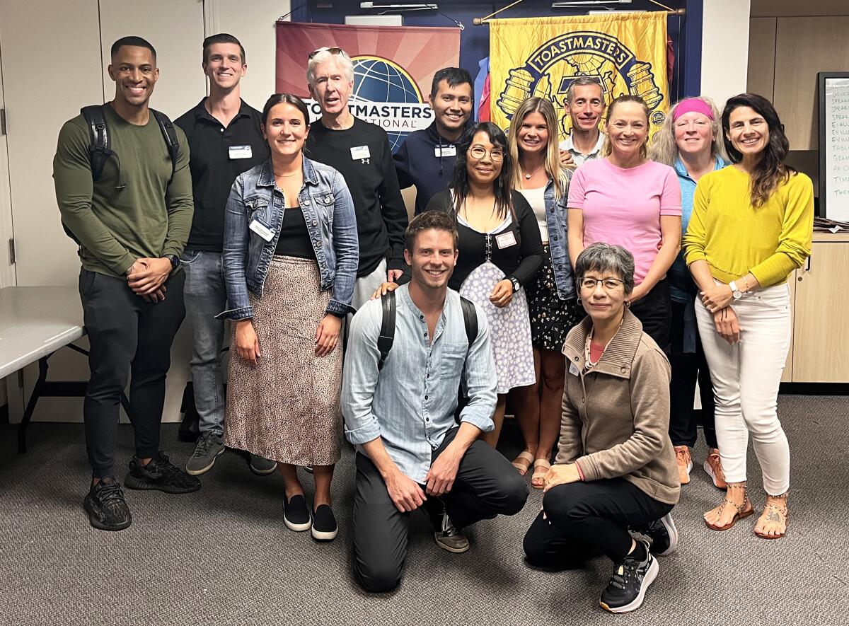 Members of the Pacific Beach Toastmasters Club.