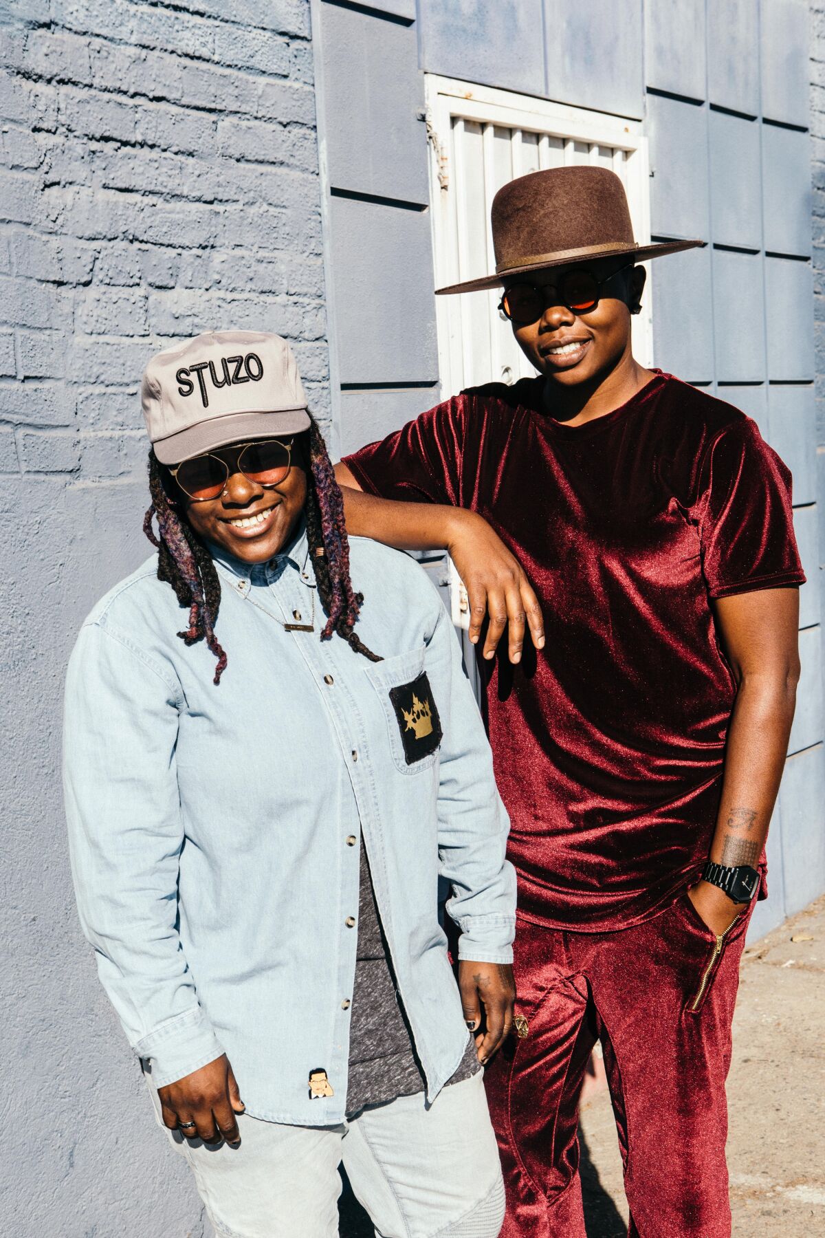 Stoney Michelli, left, and Uzo Ejikeme are the founders of L.A. brand Stuzo Clothing.