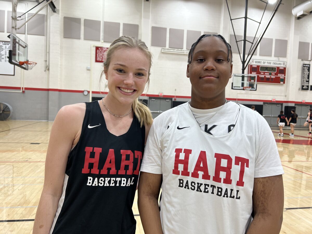 Hart standout girls' basketball players Laney Grider (left) and Morgan Mack.