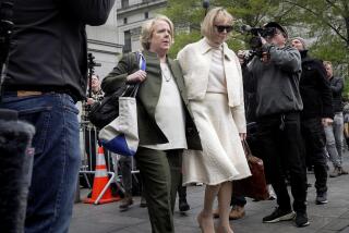 Former advice columnist E. Jean Carroll, right, leaves federal court with her lawyer Roberta Kaplan, Thursday, April 27, 2023, in New York. Donald Trump's lawyer sought Thursday to pick apart a decades-old rape claim against the former president, questioning why accuser E. Jean Carroll did not scream or seek help when Trump allegedly attacked her in a department store. (AP Photo/Bebeto Matthews)