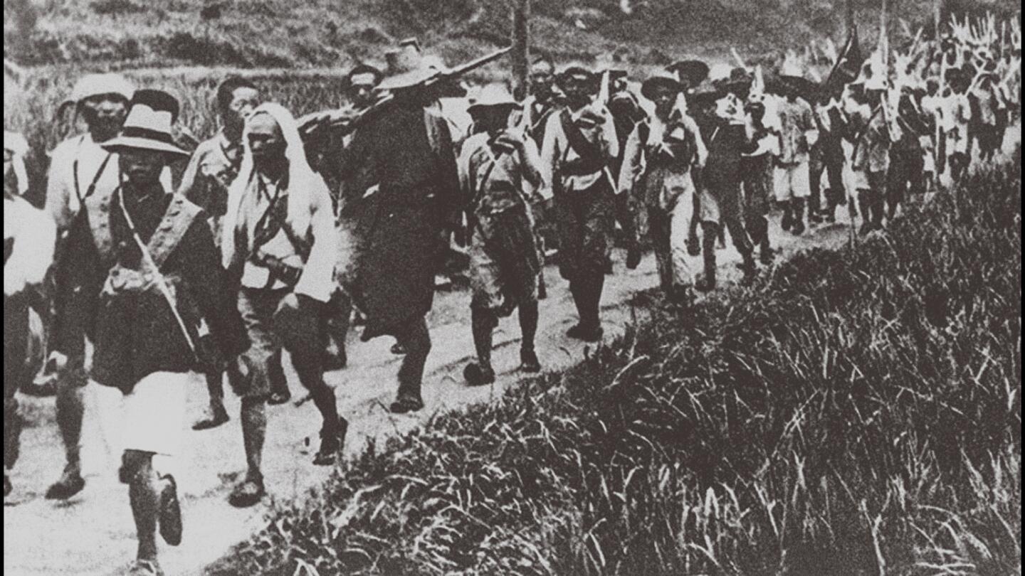 Kuomintang (KMT) troops shown in Beijing in June 1928.