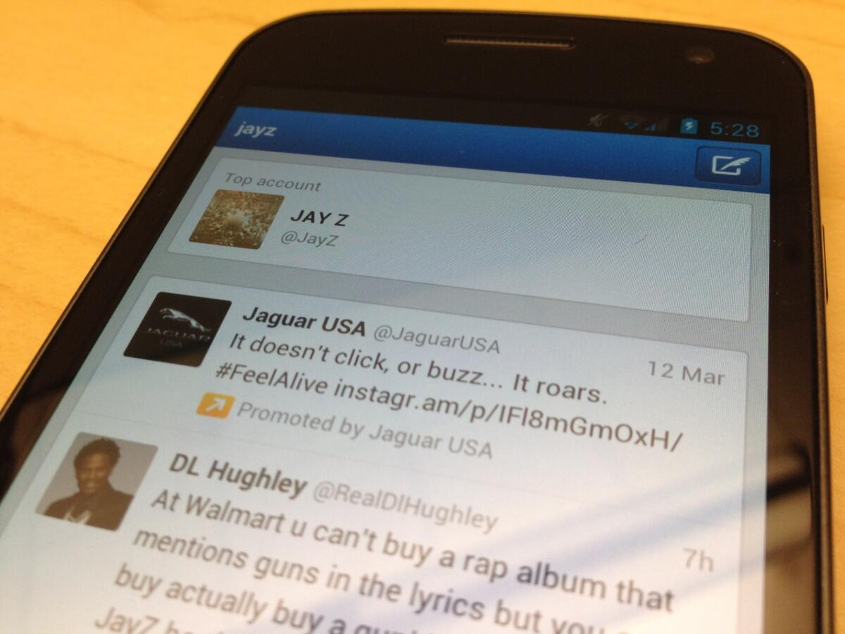 Twitter is now serving up "promoted tweet" advertisements in its mobile apps.