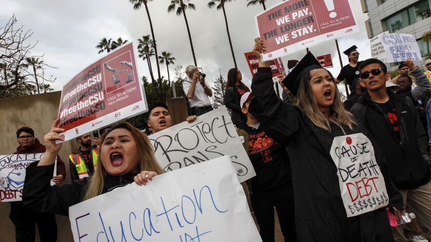 Cal State students protested last year after the Board of Trustees approved a tuition increase.