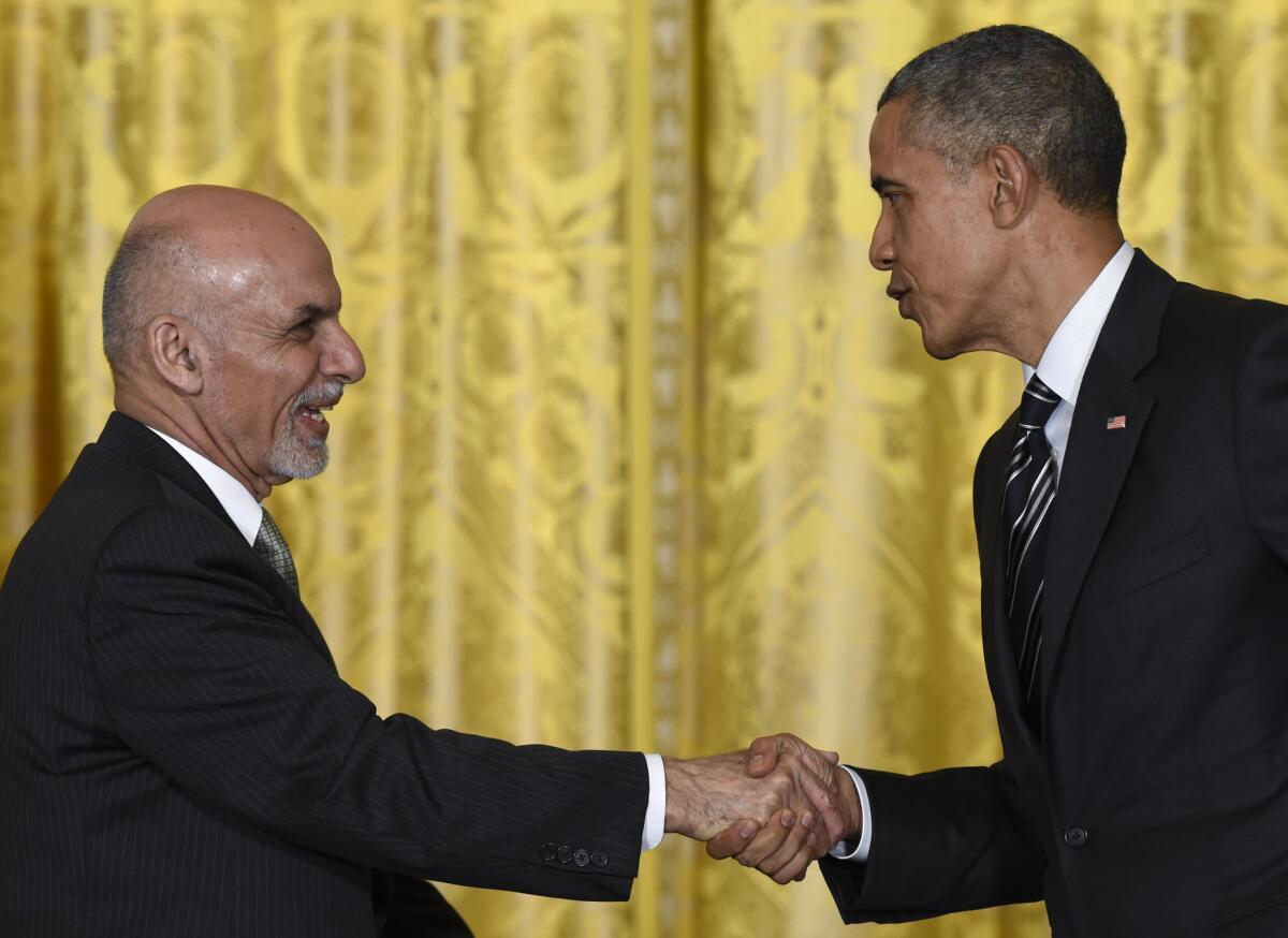 Presidnet Obama and Afghan President Ashraf Ghani at the White House on Tuesday.