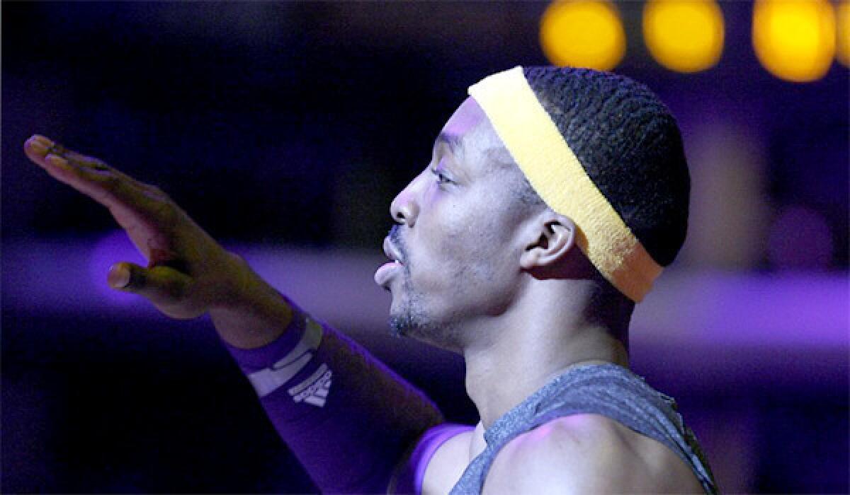 The Lakers made their pitch to free agent Dwight Howard on Tuesday, where the organization told the center of its plans to build around the 6-foot-11 center.