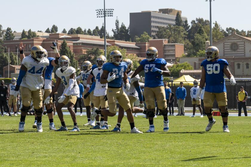 UCLA players participate during Spring Showcase in Los Angeles, CA. 