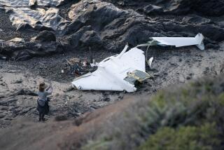SAN MATEO, CALIFORNIA - JANUARY 15: The wreckage is seen after a small plane crashes in the waters off Half Moon Bay on January 15, 2024 in San Mateo County, California. A woman's body was found near the plane crash site. (Photo by Liu Guanguan/China News Service/VCG via Getty Images)