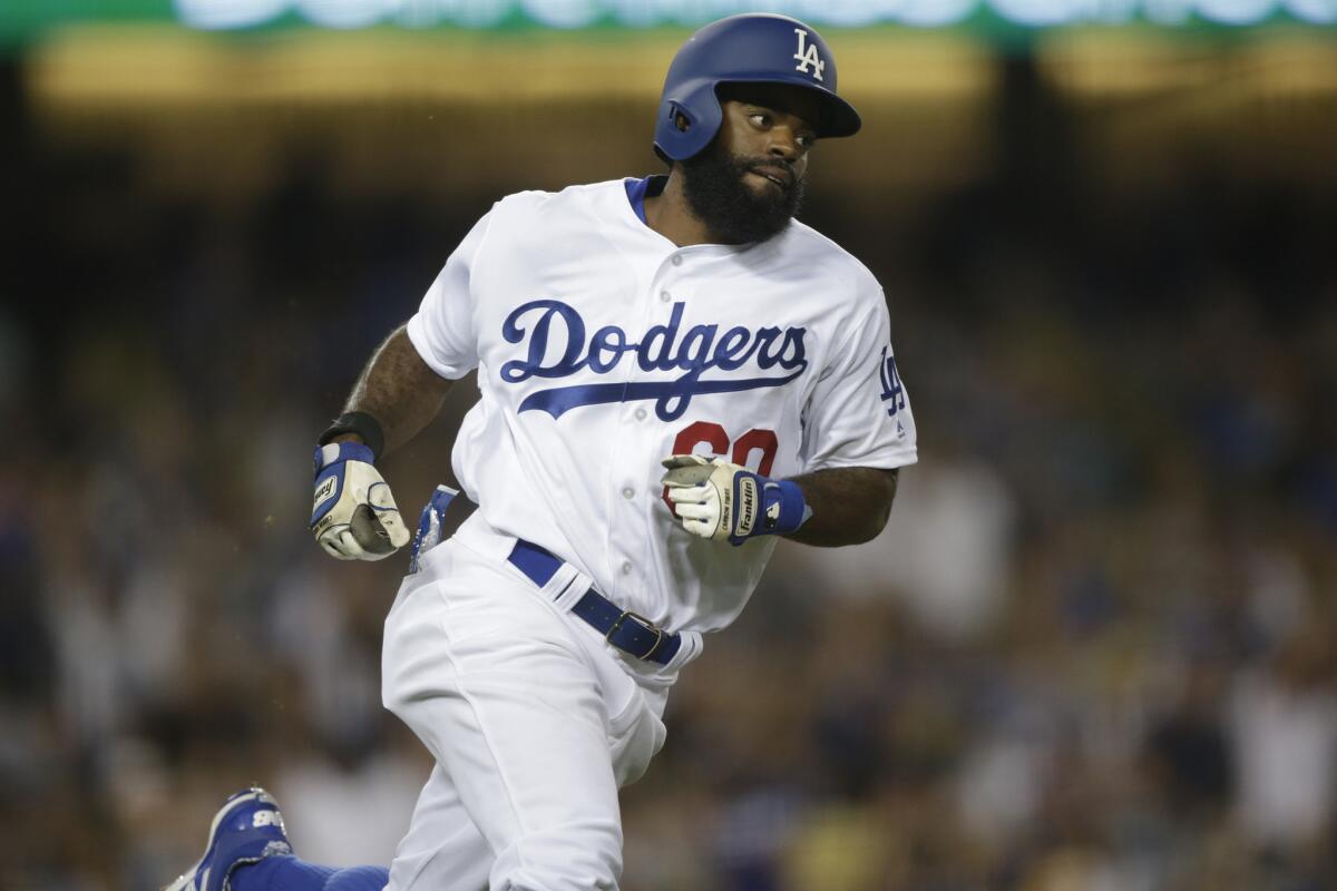 Dodgers centerfielder Andrew Toles runs the bases in the third inning againt the Padres on July 8.