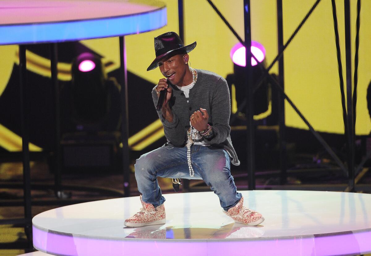 Pharrell Williams, performing at the iHeartRadio Music Awards at the Shrine Auditorium in May.