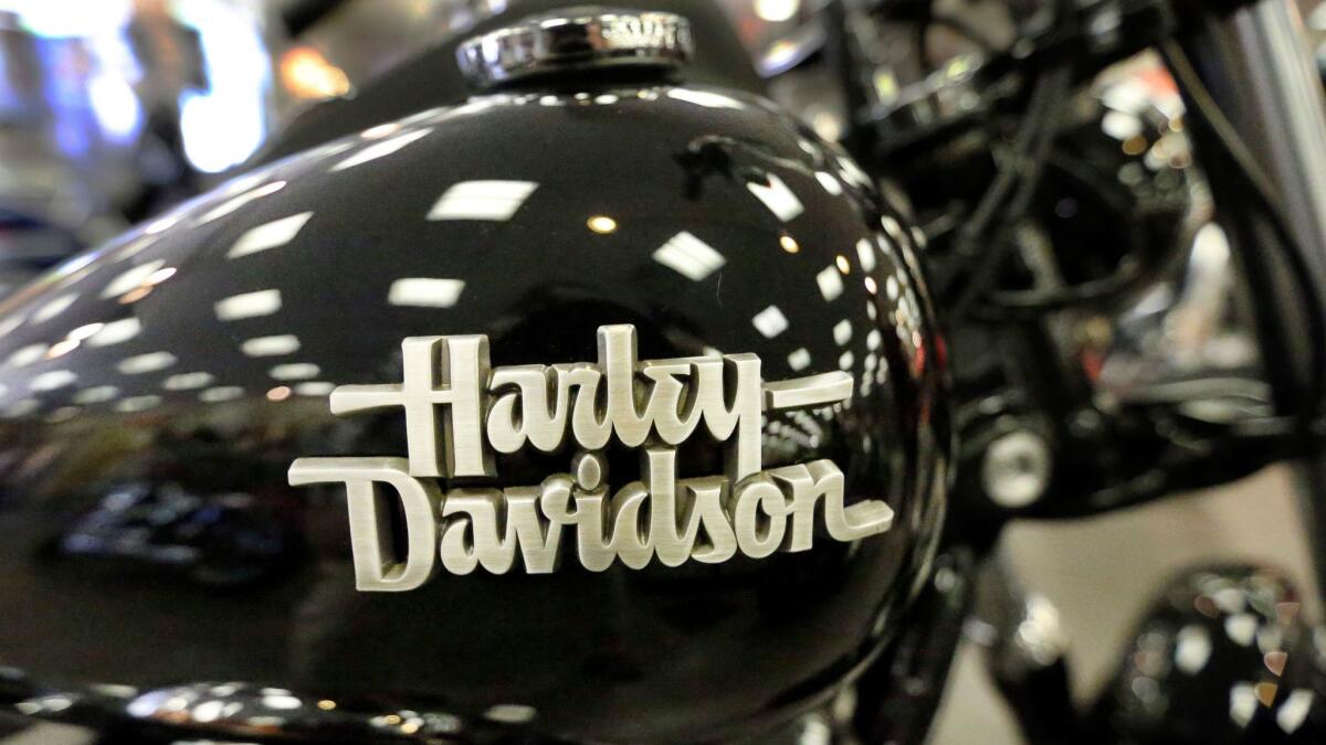 The Harley-Davidson logo increasingly will be seen in EagleRider showrooms, and perhaps on U.S. highways, as the companies partner on a new rental agreement. Here the company name appears on a 2017 Street Bob.