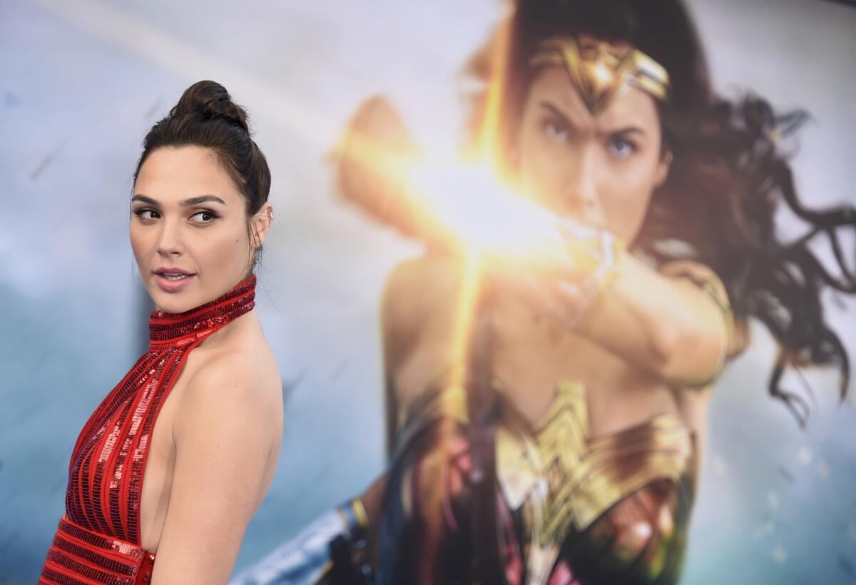 Gal Gadot at the "Wonder Woman" premiere in Los Angeles.