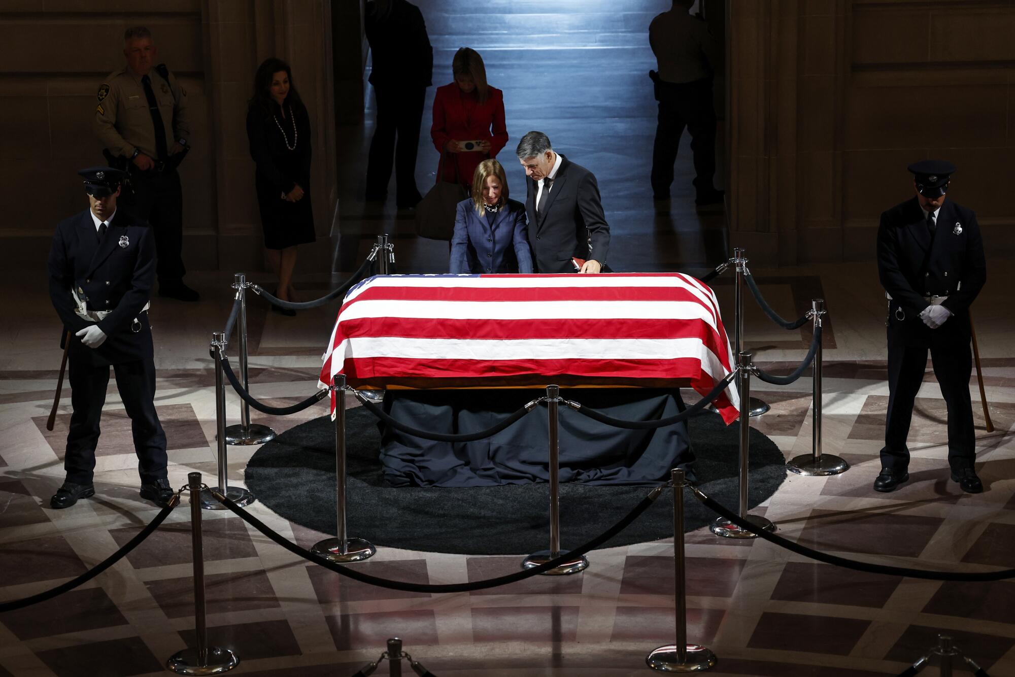 The late U. S. Senator Dianne Feinstein lies in state