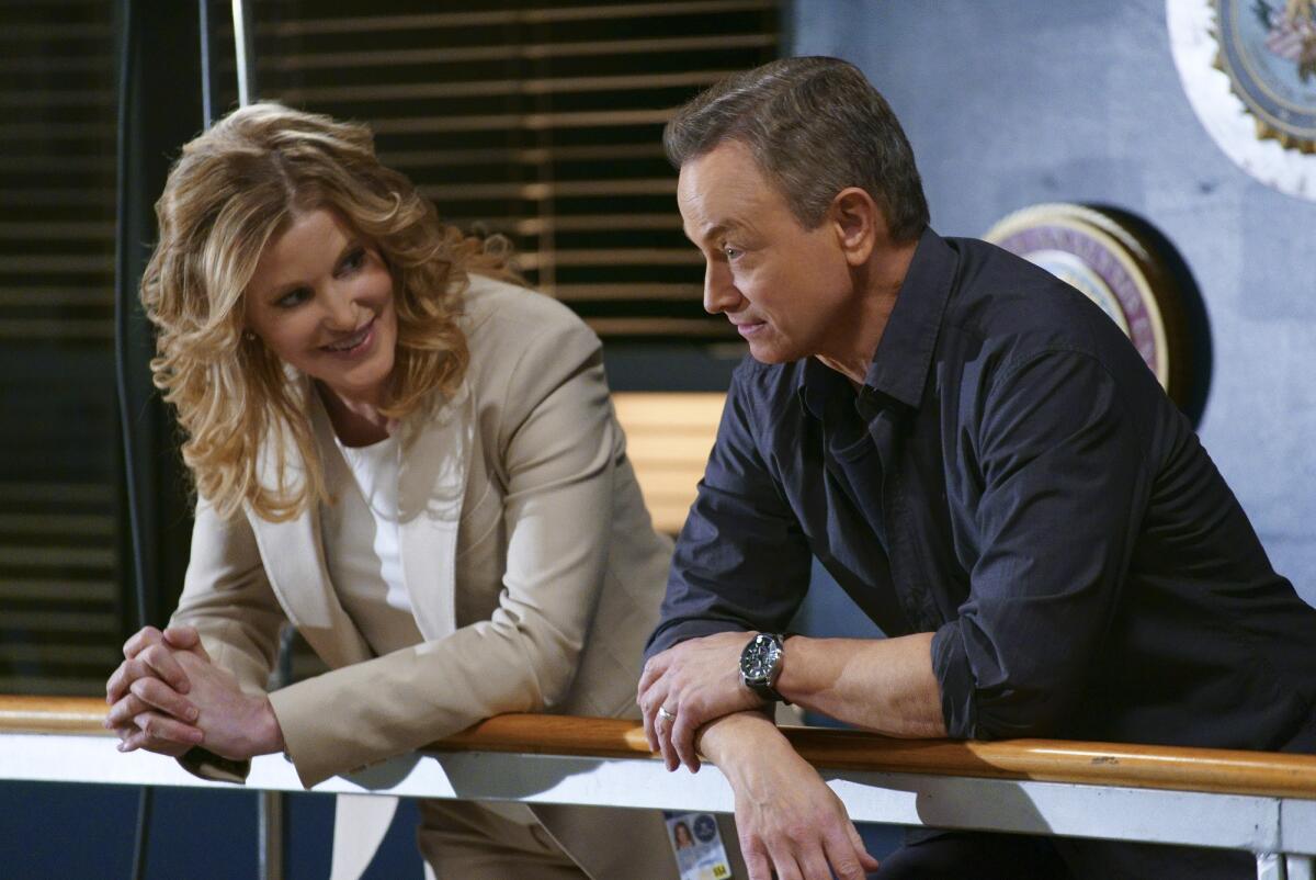 Anna Gunn and Gary Sinise in a scene from "Criminal Minds" earlier this season. A spinoff of the crime drama coming to CBS will star Sinise.