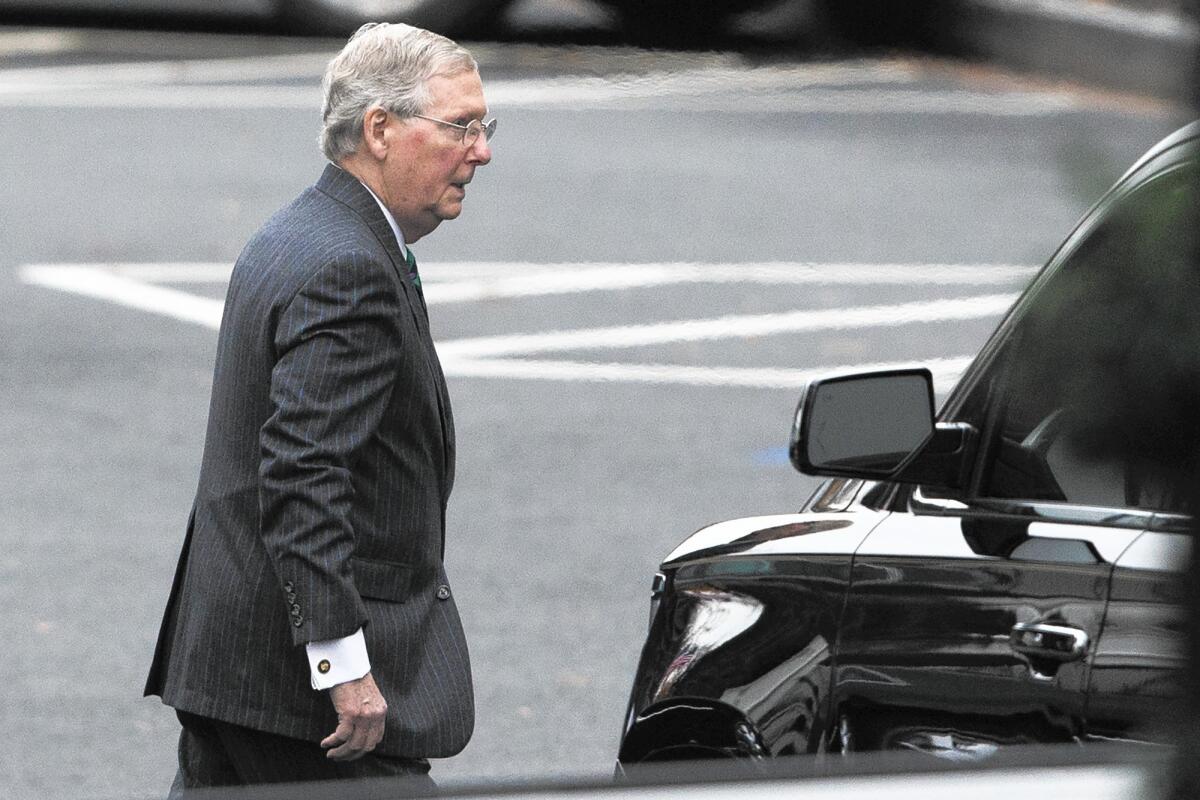 Incoming Senate Majority Leader Mitch McConnell (R-Ky.) leaves the White House on Dec. 3 after a meeting with President Obama.