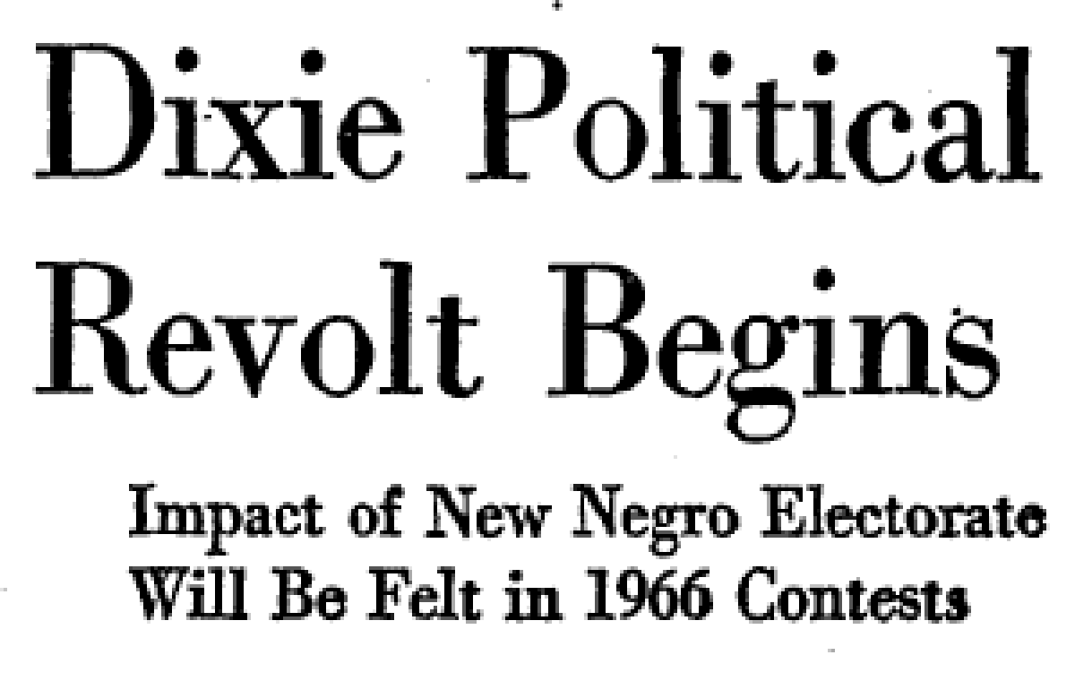 An Aug. 8, 1965 Los Angeles Times article about the political effects the Voting Rights Act could have.