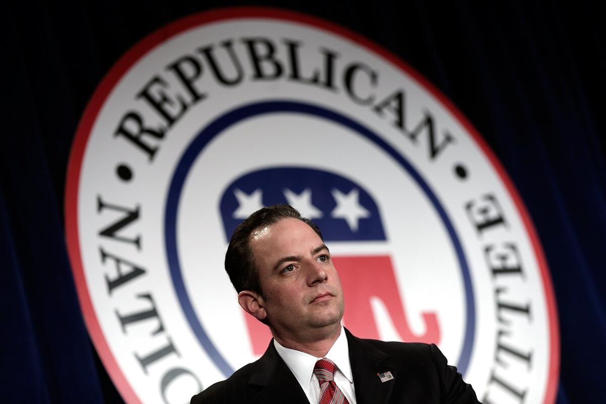 Republican National Committee Chairman Reince Priebus speaks at the annual RNC winter meeting in Washington.