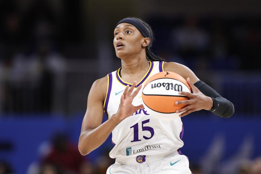 Sparks guard Brittney Sykes brings the ball up court against the Chicago Sky on May 6, 2022, in Chicago