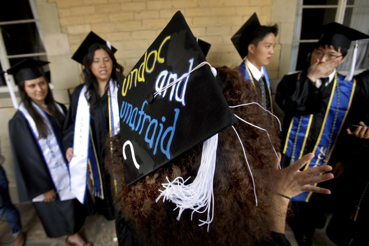 Dream scholarships are intended to help undocumented students at Long Beach City College and Cal State Long Beach reach the goal that these undocumented UCLA graduates attained in June 2012.