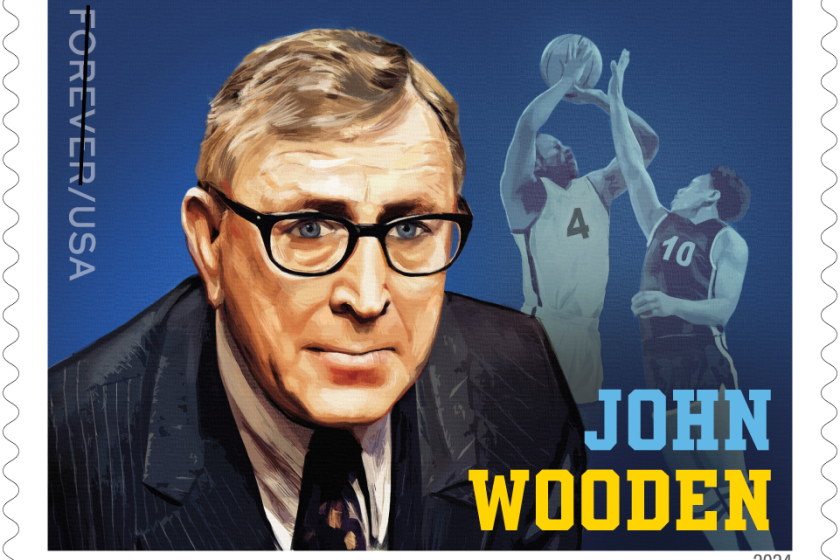 The U.S. Postal Service is honoring legendary UCLA basketball coach John Wooden with a Forever stamp next year.