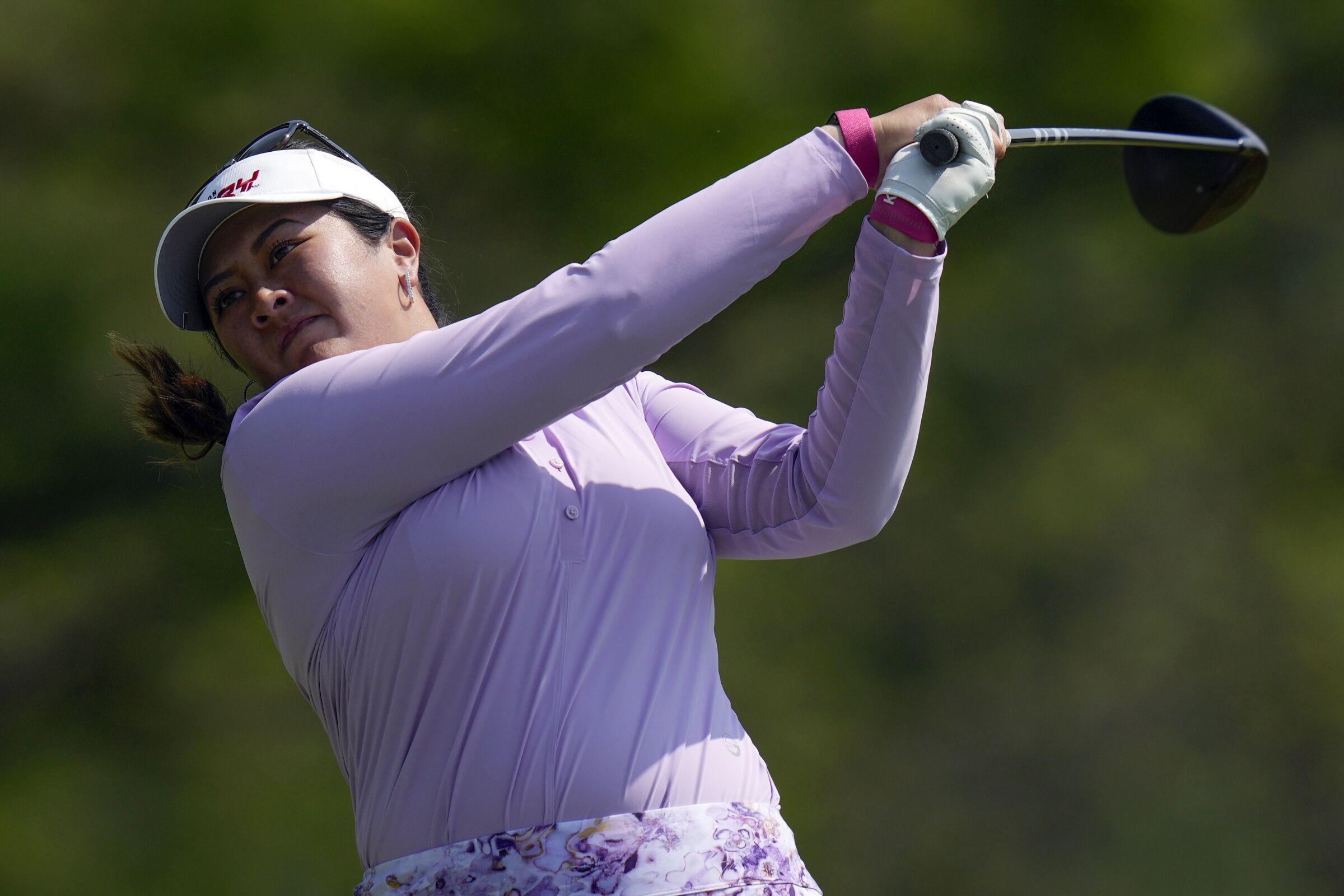 Lilia Vu hits off the 16th tee during the first round of the LPGA Cognizant Founders Cup in May.