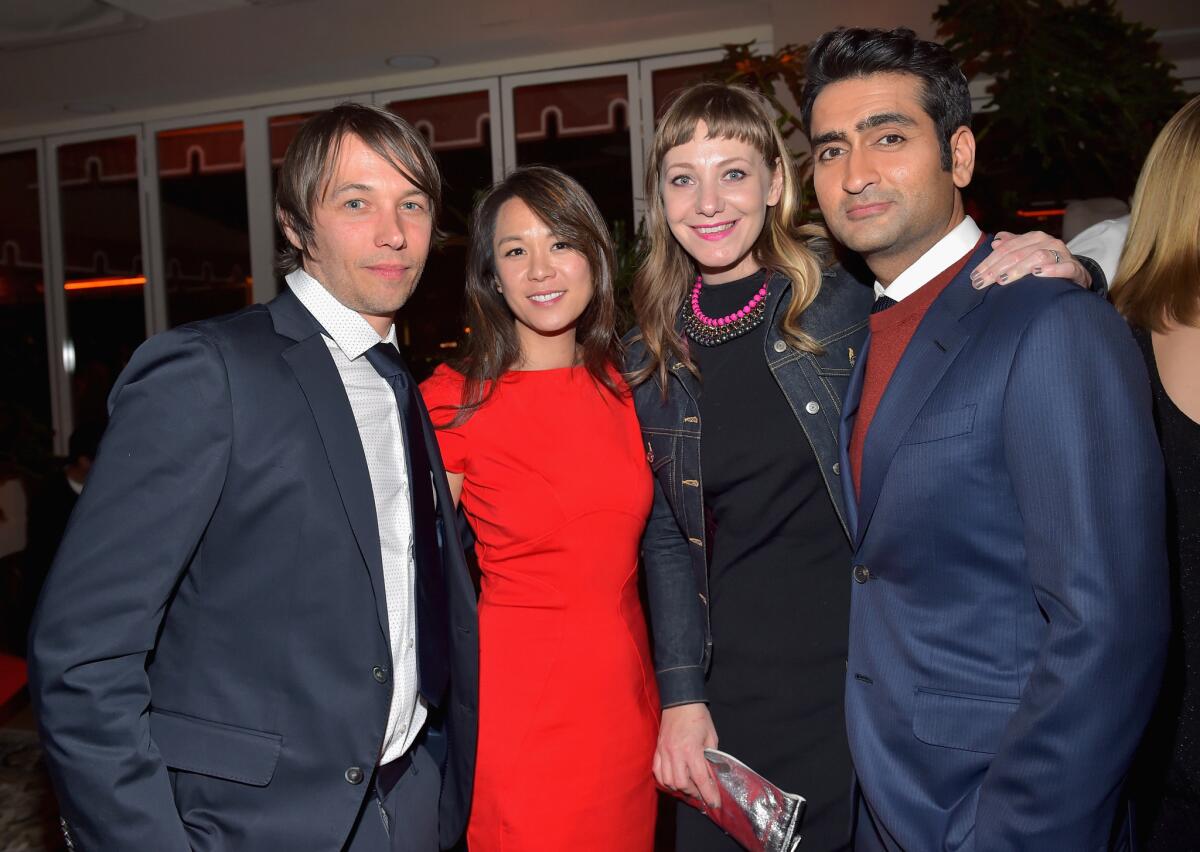 Sean Baker, left, Samantha Quan, Emily V. Gordon and Kumail Nanjiani attend Esquire's "Mavericks of Hollywood" party.