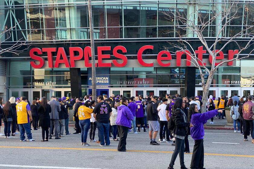Fans arrive early outside Staples Center for the 'Celebration of Life 'for Kobe and Gianna Bryant