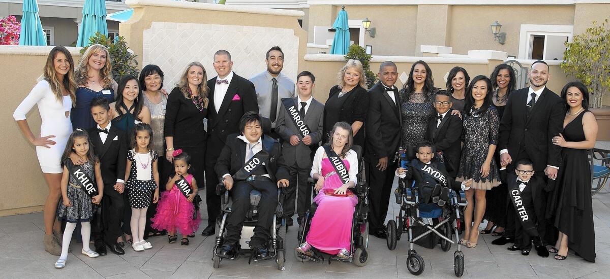 The United Cerebral Palsy ambassador families at the 2016 gala held at the Balboa Bay Resort.