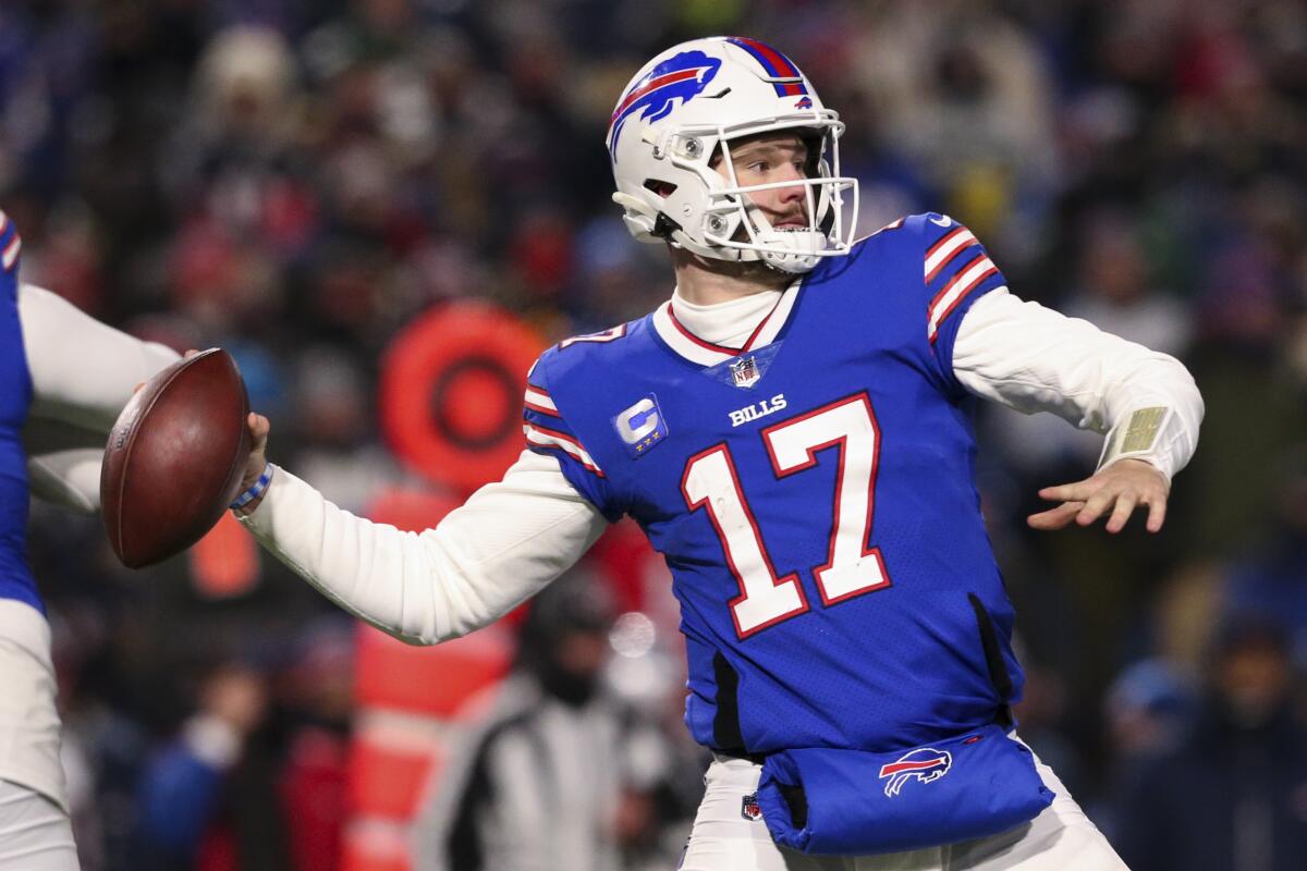 NFL playoffs: Josh Allen's huge night powers Bills' rout of Patriots - Los Angeles Times