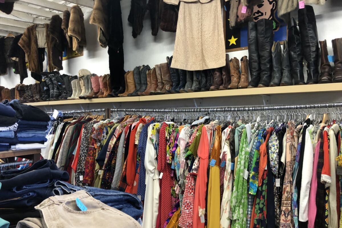 Furs, jeans, cowboy boots and vintage dresses at Far Outfit in Long Beach.