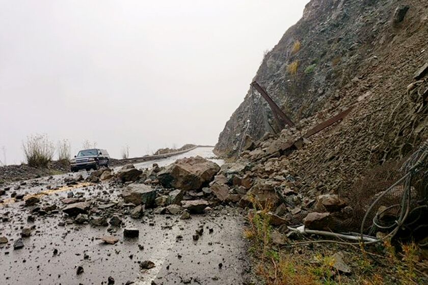 A rockslide over the weekend closed California's Highway 1 from Ragged Point to just south of Big Sur.